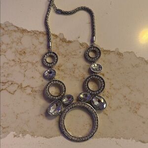 Elegant Silver Necklace with Crystal Accents